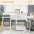 PawHut D02-133V00WT Dog Crate Furniture with Soft Water-Resistant Cushion, Dog Crate End Table with Drawer, White PawHut D02-133V00WT Dog Crate Furniture with Soft Water-Resistant Cushion, Dog Crate End Table with Drawer, White