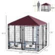 PawHut D02-092 0.0005-Acre Black Steel In-Ground Dog Fence Dog Kennel House with Canopy and 2-Bowls PawHut D02-092 0.0005-Acre Black Steel In-Ground Dog Fence Dog Kennel House with Canopy and 2-Bowls