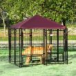 PawHut D02-092 0.0005-Acre Black Steel In-Ground Dog Fence Dog Kennel House with Canopy and 2-Bowls PawHut D02-092 0.0005-Acre Black Steel In-Ground Dog Fence Dog Kennel House with Canopy and 2-Bowls