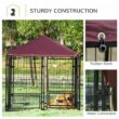PawHut D02-092 0.0005-Acre Black Steel In-Ground Dog Fence Dog Kennel House with Canopy and 2-Bowls PawHut D02-092 0.0005-Acre Black Steel In-Ground Dog Fence Dog Kennel House with Canopy and 2-Bowls