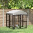 PawHut D02-153V00BK 4 ft. x 4 ft. Covered Dog Playpen for Small & Medium Size Breeds, Locking Exercise Kennel, Black PawHut D02-153V00BK 4 ft. x 4 ft. Covered Dog Playpen for Small & Medium Size Breeds, Locking Exercise Kennel, Black
