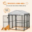 PawHut D02-153V00BK 4 ft. x 4 ft. Covered Dog Playpen for Small & Medium Size Breeds, Locking Exercise Kennel, Black PawHut D02-153V00BK 4 ft. x 4 ft. Covered Dog Playpen for Small & Medium Size Breeds, Locking Exercise Kennel, Black