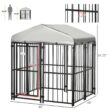 PawHut D02-153V00BK 4 ft. x 4 ft. Covered Dog Playpen for Small & Medium Size Breeds, Locking Exercise Kennel, Black PawHut D02-153V00BK 4 ft. x 4 ft. Covered Dog Playpen for Small & Medium Size Breeds, Locking Exercise Kennel, Black