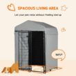 PawHut D02-155V00GY 4 ft. x 4 ft. Dog Kennel Outdoor with Outside Enclosure Cloth, Dog Run for Small & Medium Dogs, Chickens, Ducks PawHut D02-155V00GY 4 ft. x 4 ft. Dog Kennel Outdoor with Outside Enclosure Cloth, Dog Run for Small & Medium Dogs, Chickens, Ducks