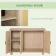 PawHut D31-058V80AK 39 in. x 21 in. x 27 in. Indoor Oak Wooden/Rattan Cat Litter Box Enclosure, Hidden Cat Washroom with Soft Cushion