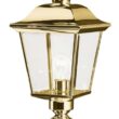 KICHLER Bay Shore Hardwired 1-Light Polished Brass 4x4 Outdoor Deck Lamp Post Light with Clear Glass (1-Pack)