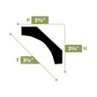 Ekena Millwork MLD02X02X03TR-CASE-12 2-3/8 in. H x 2-5/8 in. P x 3-5/8 in. F x 94-1/2 in. L Polyurethane Traditional Smooth Crown Moulding (12-Pack)