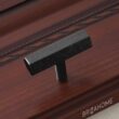Pyramid Home Decor 25x(CH011-G50) Brizza Series 2 in. (50 mm) Black Matte Solid Brass Hexagonal T-Bar Cabinet Knob (25-Pack)
