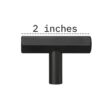 Pyramid Home Decor 25x(CH011-G50) Brizza Series 2 in. (50 mm) Black Matte Solid Brass Hexagonal T-Bar Cabinet Knob (25-Pack)