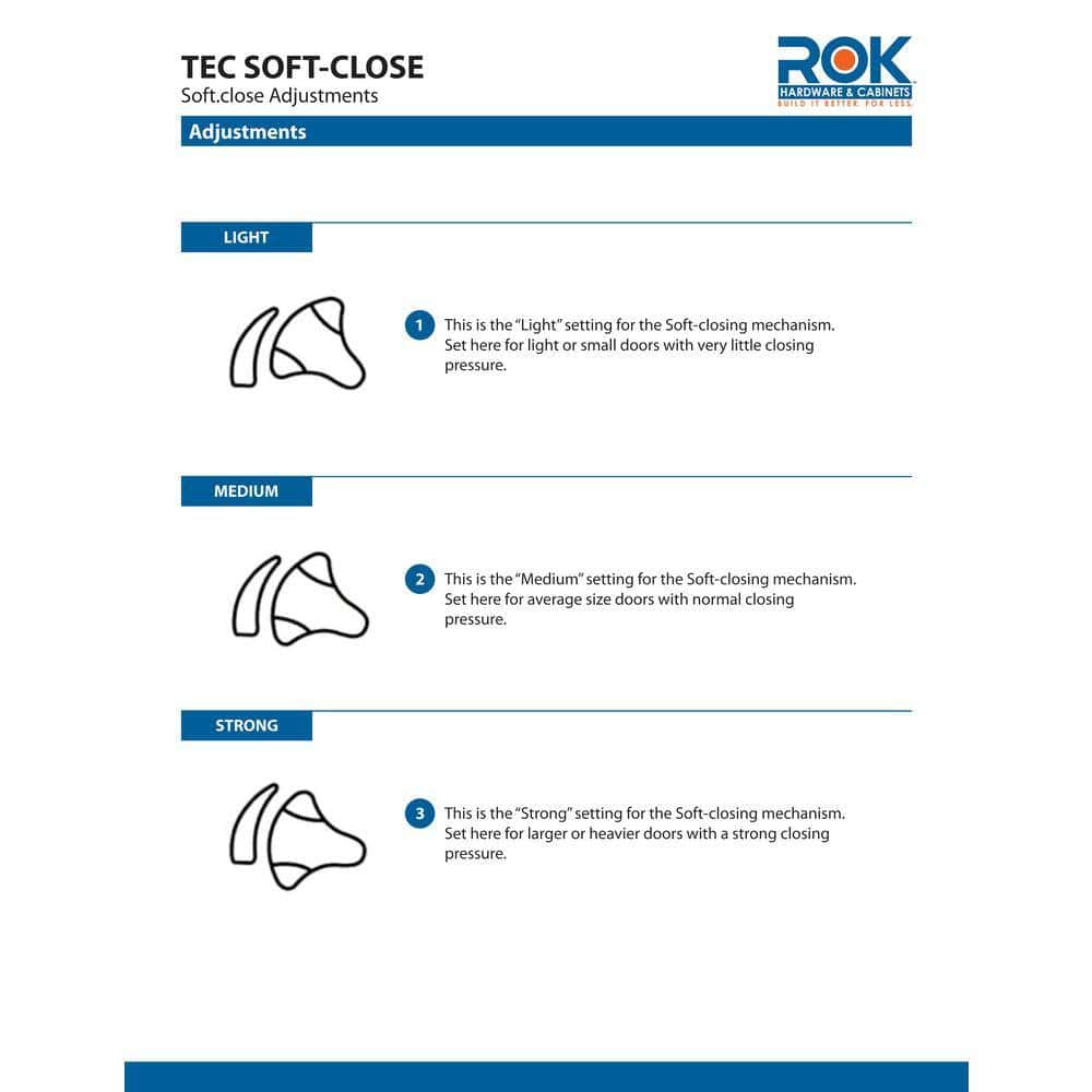 Rok G04431A-15-50 1/2 in. (35 mm) Overlay 108-Degree Soft Close Face Frame Cabinet Hinge (50-Pack) Rok G04431A-15-50 1/2 in. (35 mm) Overlay 108-Degree Soft Close Face Frame Cabinet Hinge (50-Pack) - Image 5