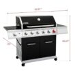 Royal Gourmet GA6402H 6-Burner BBQ Liquid Propane Gas Grill with Sear Burner and Side Burner, 74,000 BTU, Cabinet Style Grill in Black