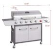 Royal Gourmet SG6002S 6-Burner BBQ Stainless Steel Gas Grill with Sear and Side Burners, Liquid Propane Cabinet Style Gas Grill, 71,000 BTU