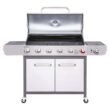 Royal Gourmet SG6002S 6-Burner BBQ Stainless Steel Gas Grill with Sear and Side Burners, Liquid Propane Cabinet Style Gas Grill, 71,000 BTU