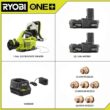 RYOBI P2870-A14 ONE+ 18V Cordless Electrostatic 1 Gal. Sprayer w/ Extra (2) Med. & (1) High Nozzles, (2) 2.0 Ah Batteries, & (1) Charger