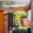 RYOBI P321KN ONE+ 18V 18-Gauge Cordless AirStrike Brad Nailer with 1.5 Ah Battery and Charger