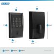 Schlage BE499WB V CEN 622 Century Matte Black Electronic Encode Plus Smart WiFi Deadbolt with Alarm