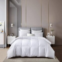 Serta  400-Threadcount Cotton Sateen European Goose Down All Seasons White King Comforter