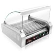 Olde Midway 269 sq. in. Stainless Steel Indoor Grill Hot Dog, Sausage Electric Countertop Cooker Machine with 11-Rollers and Cover