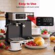 Galanz 2- Cup Stainless Steel Espresso Machine with Steam Wand and Drip Coffee Machine