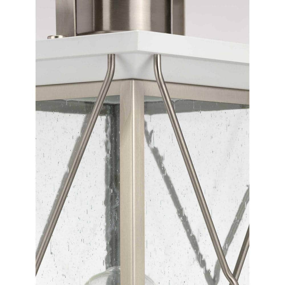 Progress Lighting Barlowe Collection 1-Light Stainless Steel Clear Seeded Glass Farmhouse Outdoor Post Lantern Light Progress Lighting Barlowe Collection 1-Light Stainless Steel Clear Seeded Glass Farmhouse Outdoor Post Lantern Light - Image 3