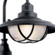 KICHLER Harvest Ridge Hardwired 1-Light Textured Black 4x4 Outdoor Deck Lamp Post Light with Clear Ribbed Glass (1-Pack)