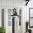 KICHLER Harvest Ridge Hardwired 1-Light Textured Black 4x4 Outdoor Deck Lamp Post Light with Clear Ribbed Glass (1-Pack)