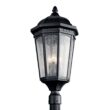 KICHLER Courtyard Hardwired 3-Light Textured Black 4x4 Outdoor Deck Lamp Post Light with Clear Seeded Glass (1-Pack)