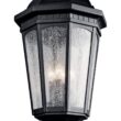 KICHLER Courtyard Hardwired 3-Light Textured Black 4x4 Outdoor Deck Lamp Post Light with Clear Seeded Glass (1-Pack)