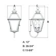 VAXCEL Nottingham 3 Light Black Empire Outdoor Wall Lantern Clear Glass VAXCEL Nottingham 3 Light Black Empire Outdoor Wall Lantern Clear Glass