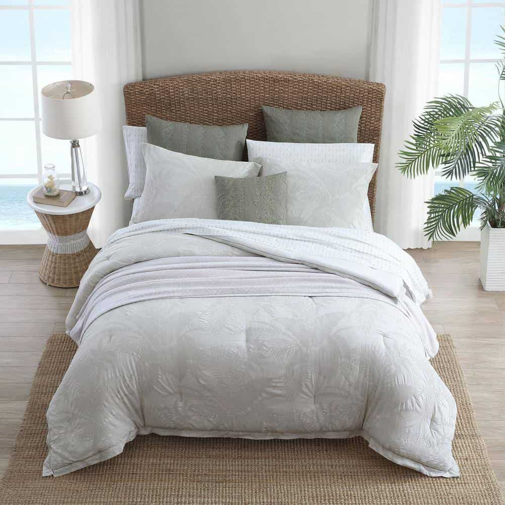 Tommy Bahama Abalone 3-Piece Gray Floral Cotton King Comforter Set Tommy Bahama Abalone 3-Piece Gray Floral Cotton King Comforter Set - Image 6