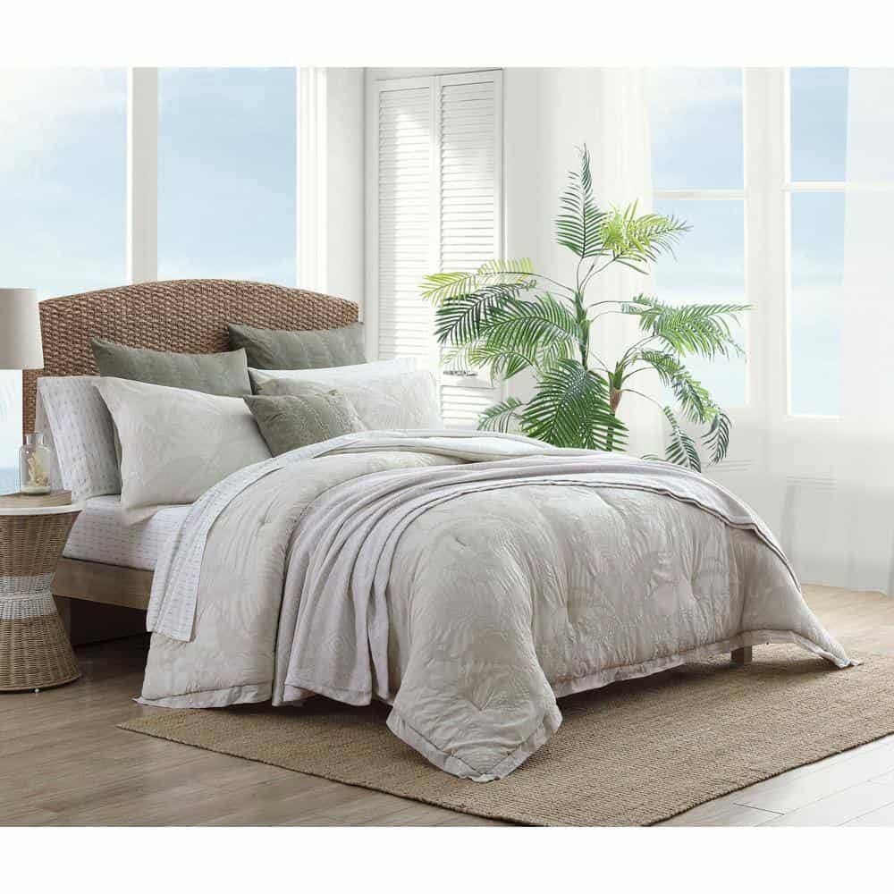 Tommy Bahama Abalone 3-Piece Gray Floral Cotton King Comforter Set Tommy Bahama Abalone 3-Piece Gray Floral Cotton King Comforter Set