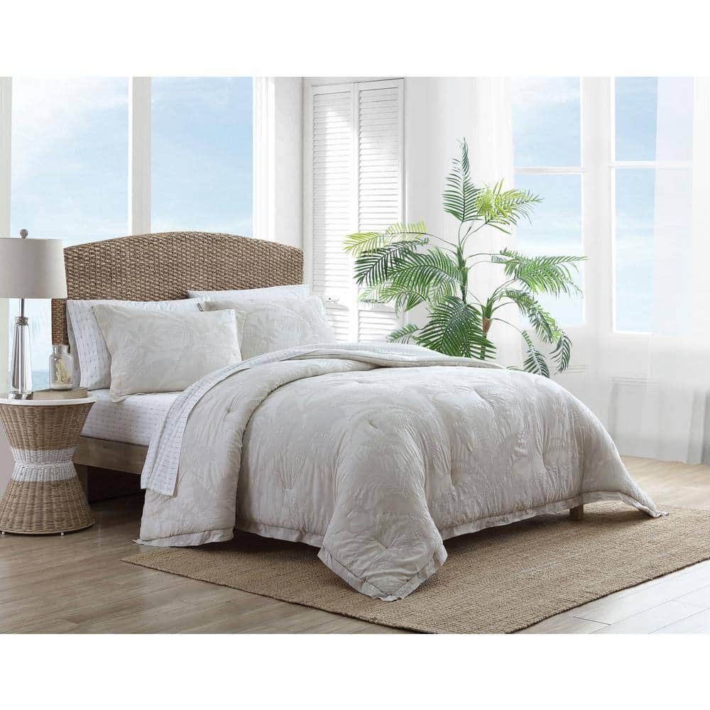 Tommy Bahama Abalone 3-Piece Gray Floral Cotton King Comforter Set Tommy Bahama Abalone 3-Piece Gray Floral Cotton King Comforter Set - Image 2