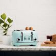 HADEN Stainless Steel Retro Toaster & 1.7 Liter Stainless Steel Electric Kettle, Turquoise, 1 Kettle