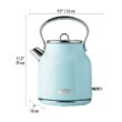 HADEN Stainless Steel Retro Toaster & 1.7 Liter Stainless Steel Electric Kettle, Turquoise, 1 Kettle