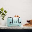 HADEN Stainless Steel Retro Toaster & 1.7 Liter Stainless Steel Electric Kettle, Turquoise, 1 Kettle