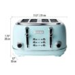 HADEN Stainless Steel Retro Toaster & 1.7 Liter Stainless Steel Electric Kettle, Turquoise, 1 Kettle