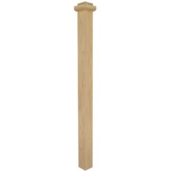 EVERMARK 4075P-056-SD00L Stair Parts 4075 56 in. x 3-1/2 in. Unfinished Poplar Square Craftsman Solid Core Box Newel Post