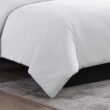 VERA WANG Waffle Pique 3-Piece White Solid Cotton King Comforter Set