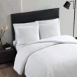 VERA WANG Waffle Pique 3-Piece White Solid Cotton King Comforter Set