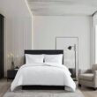 VERA WANG Waffle Pique 3-Piece White Solid Cotton King Comforter Set