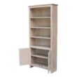 None 72 in. Weathered Taupe Gray Wood 6-shelf Standard Bookcase with Adjustable Shelves