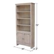 None 72 in. Weathered Taupe Gray Wood 6-shelf Standard Bookcase with Adjustable Shelves