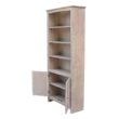 None 72 in. Weathered Taupe Gray Wood 6-shelf Standard Bookcase with Adjustable Shelves