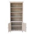 None 72 in. Weathered Taupe Gray Wood 6-shelf Standard Bookcase with Adjustable Shelves