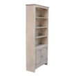 None 72 in. Weathered Taupe Gray Wood 6-shelf Standard Bookcase with Adjustable Shelves
