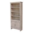 None 72 in. Weathered Taupe Gray Wood 6-shelf Standard Bookcase with Adjustable Shelves