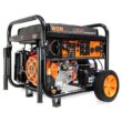 WEN DF1100X 11000W 120V/240V Dual Fuel Transfer-Switch Ready Electric Start Portable Generator with Wheel Kit and CO Shutdown Sensor