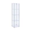 Coaster Home Furnishings White and Clear Curio Cabinet with 4 Glass Shelves