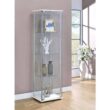 Coaster Home Furnishings White and Clear Curio Cabinet with 4 Glass Shelves