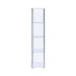 Coaster Home Furnishings White and Clear Curio Cabinet with 4 Glass Shelves